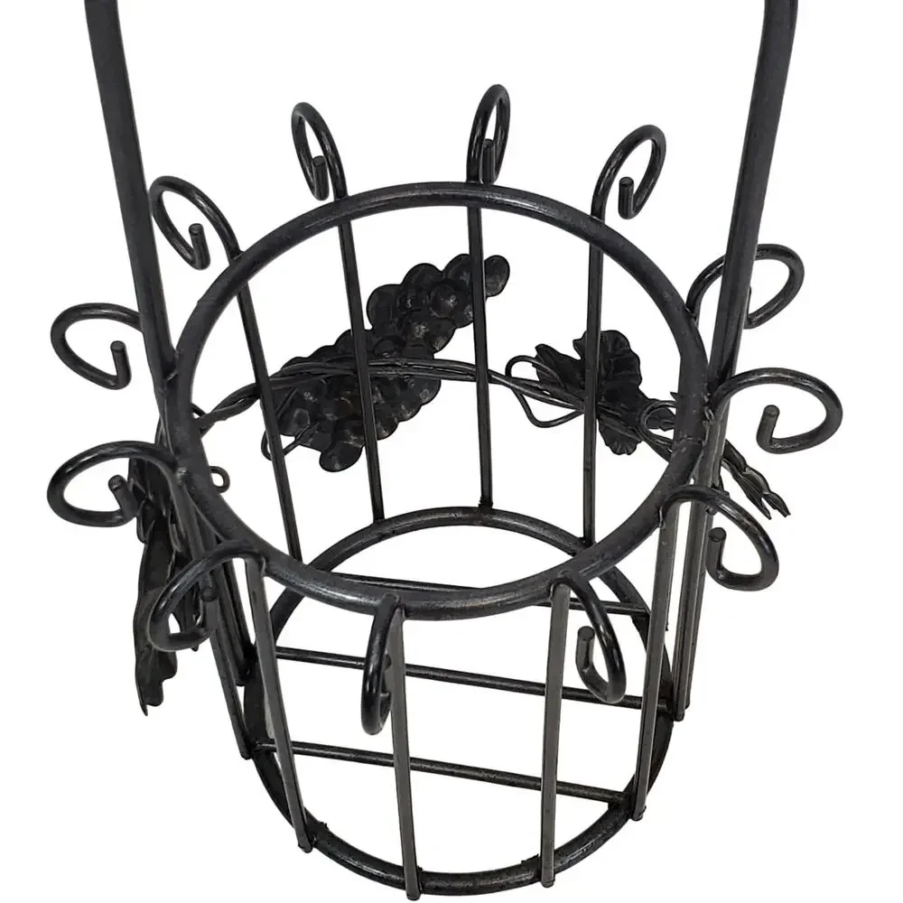 Grape Vine Barware Bottle Wire Caddy Basket Carrier Holder Display Decor Vtg